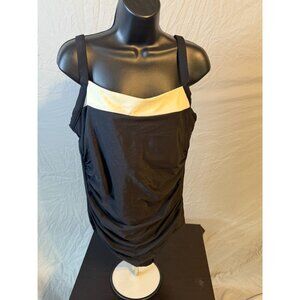 Miraclesuit Womens Swimsuit One Piece Black Flattering Size Large Underwire Bra